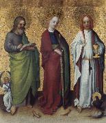 Stefan Lochner Saints Matthew,Catherine of Alexandria and John the Vangelist Spain oil painting artist